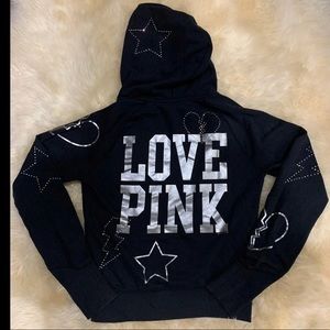 PINK Rhinestone’s Bling Perfect Full-Zip Hoodie